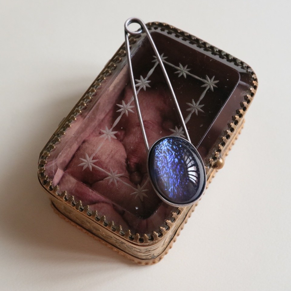 【訳あり】ドラゴンズブレスのストールピン　パープル